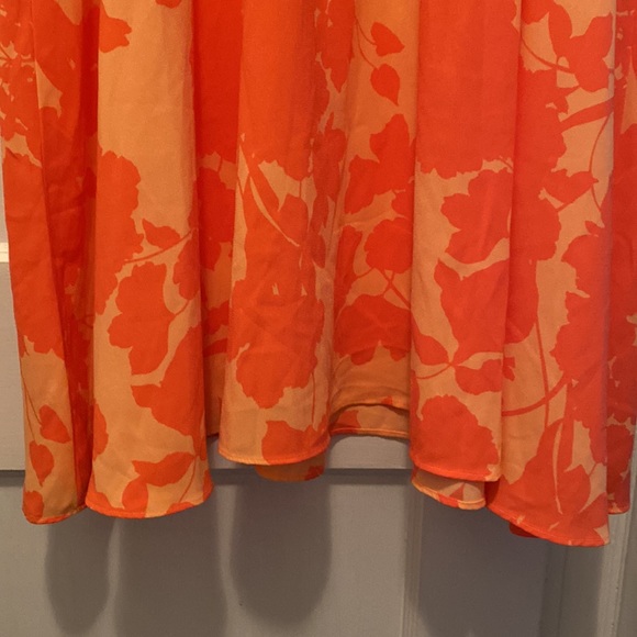 Halogen x Atlantic-Pacific NWT Floral Dress Large Coral Smocked Utility Tropical - Picture 16 of 16